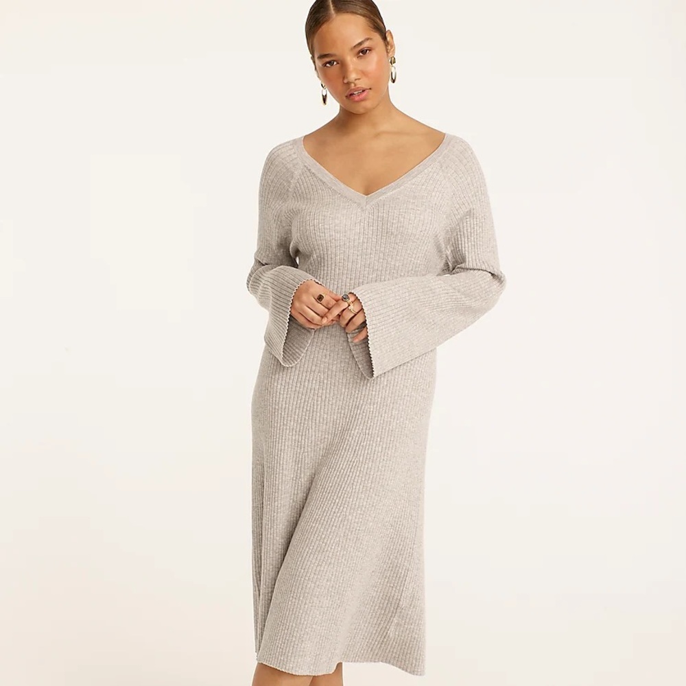 J.Crew V-neck silk-blend sweater dress BG443